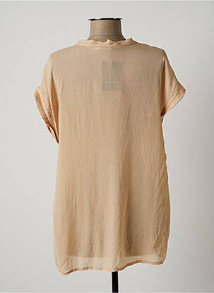 Blouse légère et transparente manches courtes orange LAUREN VIDAL femme