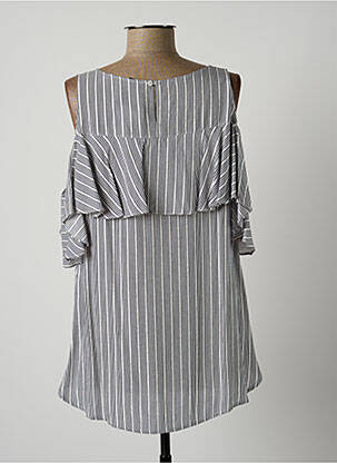 Blouse col rond manches courtes gris LAUREN VIDAL femme