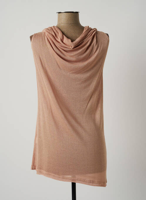 Pull tunique rose LAUREN VIDAL pour femme