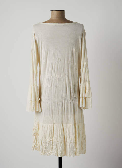 Robe mi-longue beige LAUREN VIDAL pour femme