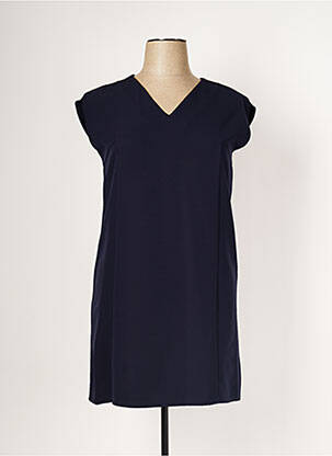 Robe courte manches courtes manches courtes bleu LAUREN VIDAL femme