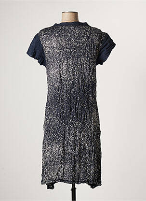 Robe mi-longue manches courtes manches courtes bleu LAUREN VIDAL femme