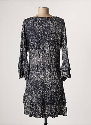 Robe mi-longue manches longues manches longues bleu LAUREN VIDAL femme