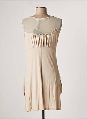 Robe mi-longue sans manche sans manche beige LAUREN VIDAL femme