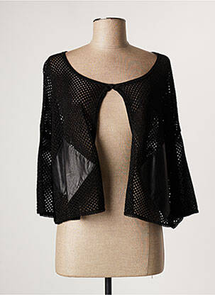 Gilet manches longues manches 3/4 noir LAUREN VIDAL femme