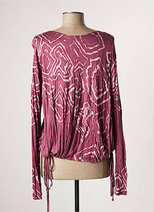 Top tissage jersey manches longues violet LAUREN VIDAL femme
