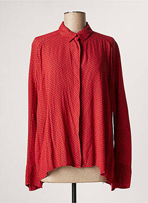 Chemisier imprimé fantaisie manches longues rouge LAUREN VIDAL femme