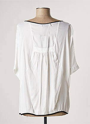 Blouse col v manches courtes blanc LAUREN VIDAL femme