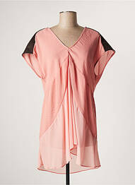 Tunique manches courtes coupe cintrée rose LAUREN VIDAL femme