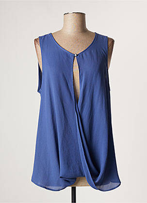 Top stretch sans manche violet LAUREN VIDAL femme