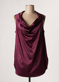 Top stretch sans manche violet LAUREN VIDAL femme