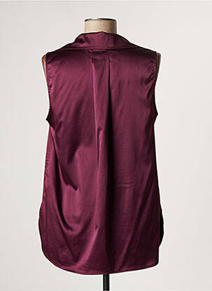Top stretch sans manche violet LAUREN VIDAL femme
