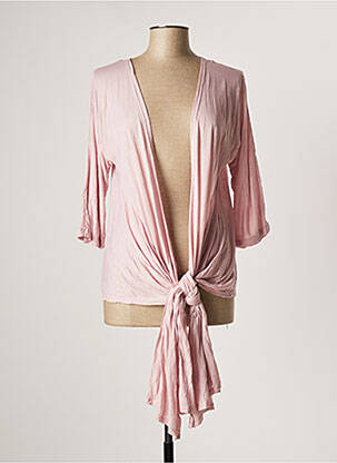 Gilet manches longues manches 3/4 rose LAUREN VIDAL femme