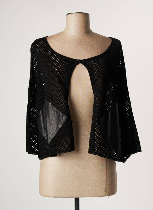 Gilet manches longues manches 3/4 noir LAUREN VIDAL femme