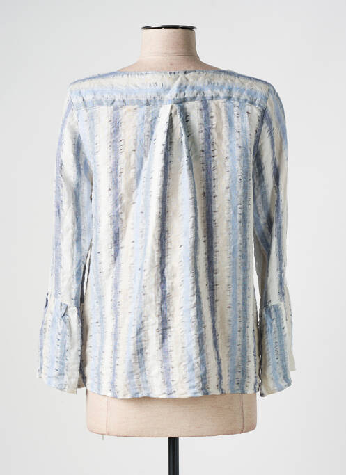 Blouse col rond manches longues bleu LAUREN VIDAL femme