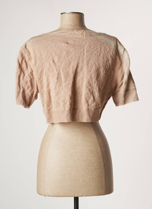 Gilet manches courtes beige LAUREN VIDAL pour femme