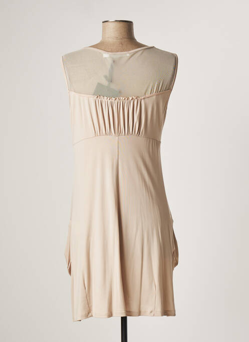 Robe mi-longue beige LAUREN VIDAL pour femme