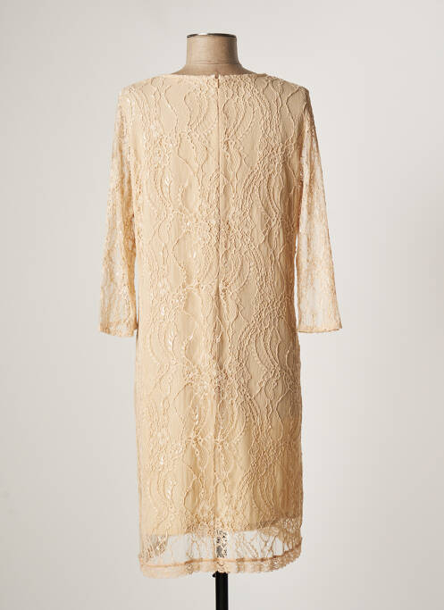Robe mi-longue beige LAUREN VIDAL pour femme