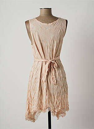Robe mi-longue sans manche sans manche rose LAUREN VIDAL femme