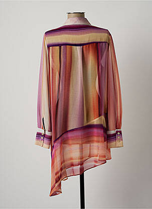 Tunique manches longues légère et transparente orange LAUREN VIDAL femme