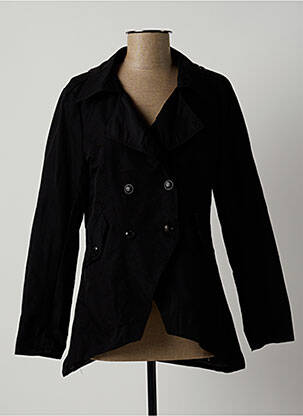 Imperméable poches sans capuche noir LAUREN VIDAL femme