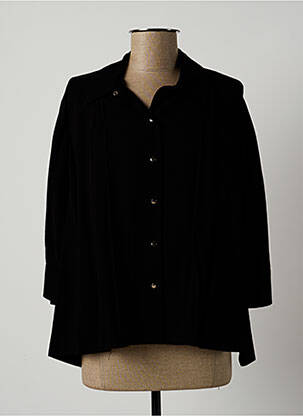 Chemisier tissage crêpe manches 3/4 noir LAUREN VIDAL femme