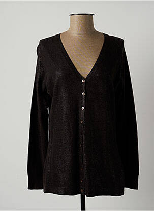 Gilet manches longues resserrée sur le bas gris LAUREN VIDAL femme