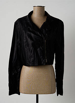 Veste simili cuir poches noir LAUREN VIDAL femme
