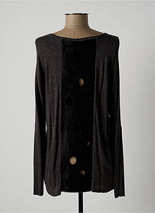 Pull col v manches longues gris LAUREN VIDAL femme