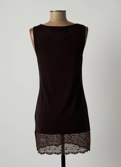 Robe courte sans manche sans manche marron LAUREN VIDAL femme