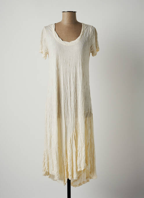 Robe mi-longue beige LAUREN VIDAL pour femme