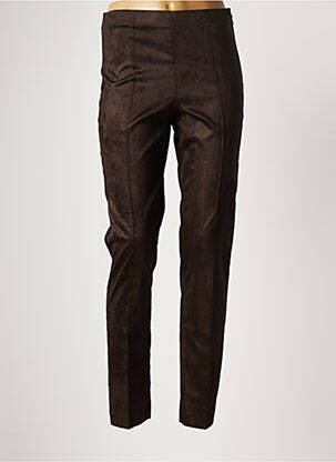 Pantalon slim taille élastique taille normale marron LAUREN VIDAL femme