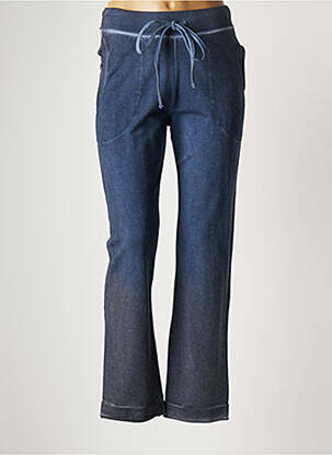 Pantalon droit stretch taille normale bleu LAUREN VIDAL femme