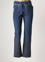 Pantalon droit stretch taille normale bleu LAUREN VIDAL femme