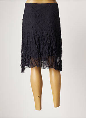Jupe mi-longue stretch bleu LAUREN VIDAL femme