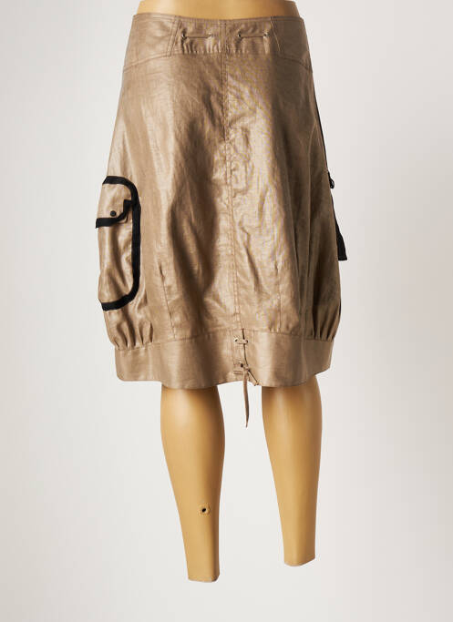 Jupe mi-longue marron LAUREN VIDAL pour femme