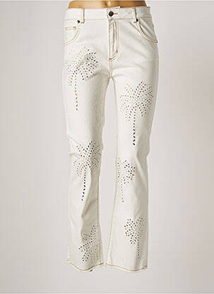 Pantalon droit stretch taille normale blanc LAUREN VIDAL femme