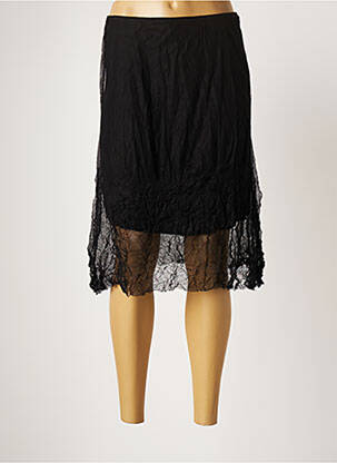 Jupe mi-longue stretch noir LAUREN VIDAL femme