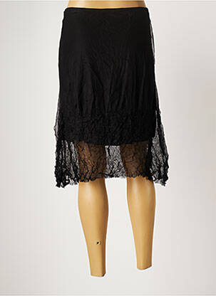 Jupe mi-longue stretch noir LAUREN VIDAL femme