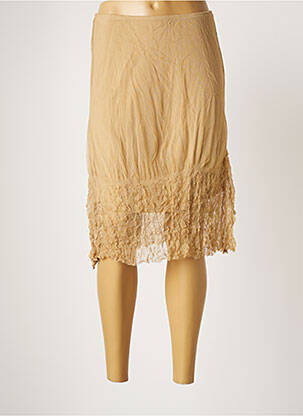 Jupe mi-longue stretch beige LAUREN VIDAL femme