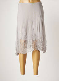 Jupe mi-longue coupe droite gris LAUREN VIDAL femme