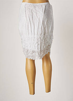 Jupe mi-longue stretch blanc LAUREN VIDAL femme