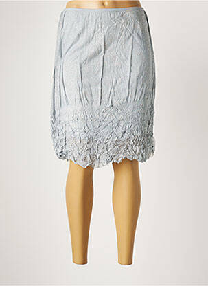 Jupe mi-longue stretch bleu LAUREN VIDAL femme