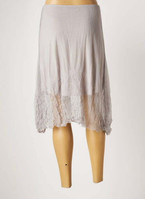 Jupe mi-longue gris LAUREN VIDAL pour femme
