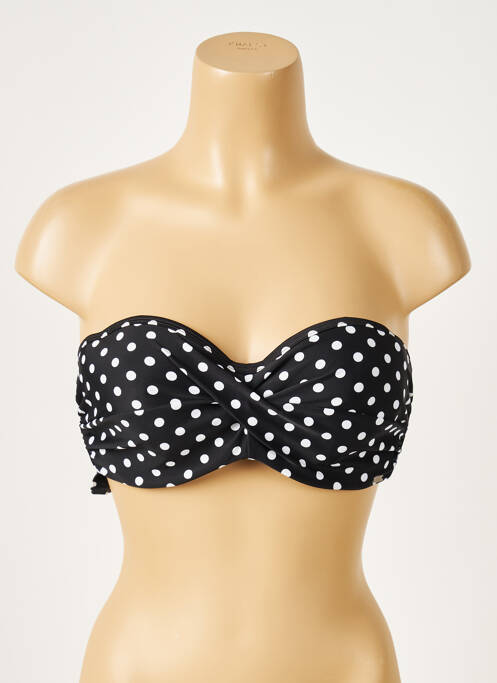 Haut de maillot de bain stretch haut bandeau noir PANACHE femme
