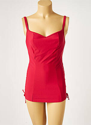 Haut de maillot de bain bretelles élastiquées ajustables rouge PANACHE femme