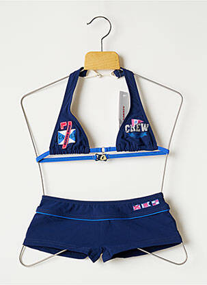 Maillot de bain 2 pièces fermeture clip bleu BANANA MOON fille