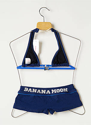 Maillot de bain 2 pièces fermeture clip bleu BANANA MOON fille