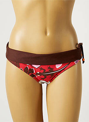Bas de maillot de bain imprimé fleurs culotte rouge BANANA MOON femme