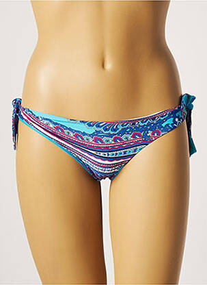 Bas de maillot de bain tissage satiné bikini bleu ETAM femme